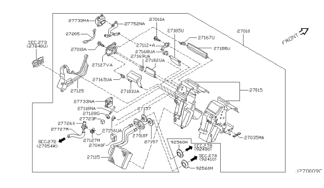 2003 Infiniti Q45  Link-Air Door Diagram for 27153AL500