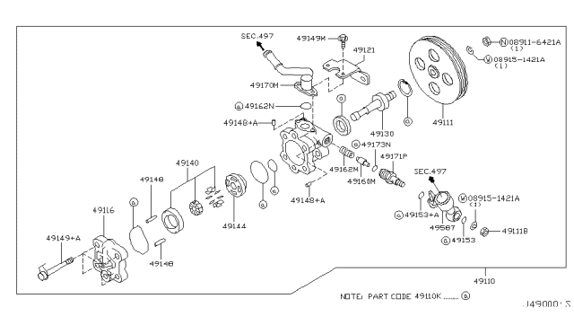2004 Infiniti Q45  O Ring Diagram for 4917350L00