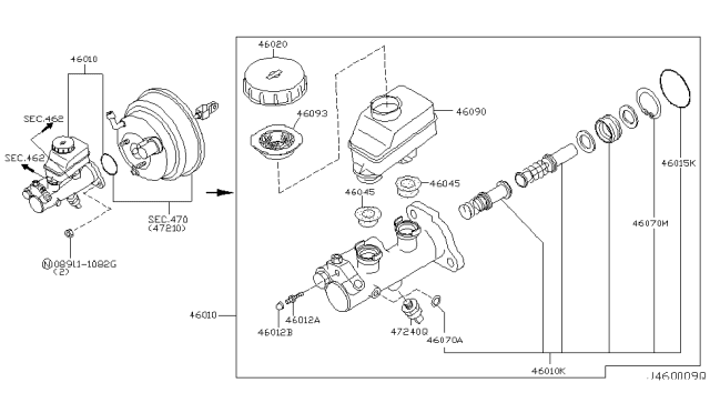 2003 Infiniti Q45  STRAINER-Oil Diagram for 460935V200