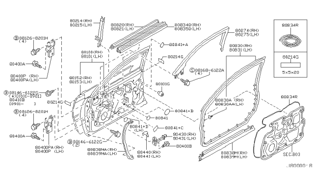 2002 Infiniti Q45  Cover Hole Diagram for 82826V0600