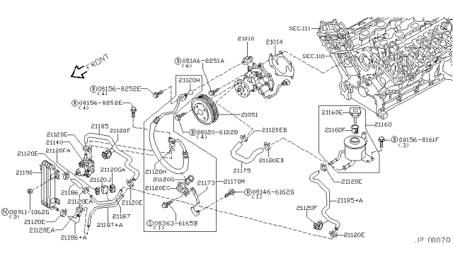 2003 Infiniti Q45  GASKT-Water Pump Diagram for 21014AR001