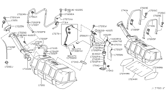 2005 Infiniti Q45  Fuel-Gas Filler Cap Diagram for 17251AR201