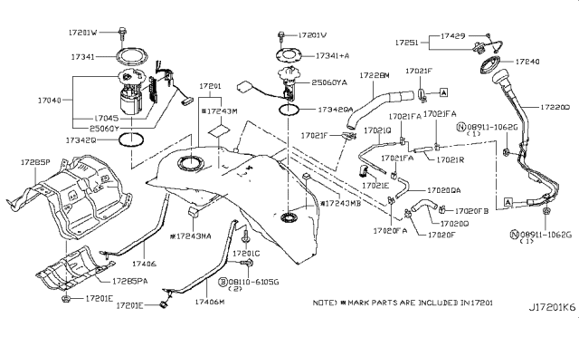 2016 Infiniti Q50  Shim-Fuel Tank Diagram for 172431MG0C