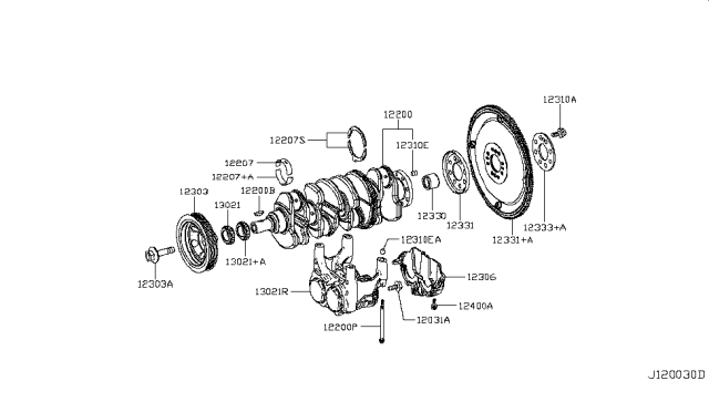 2019 Infiniti Q50  Bolt-Flywheel Diagram for 123151MR0A