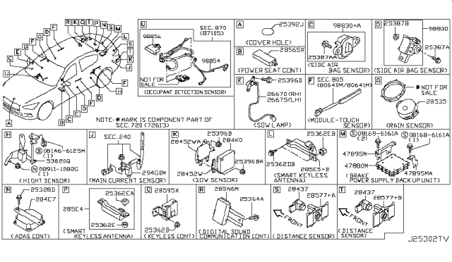 2015 Infiniti Q50  Clip Diagram for 0155389902