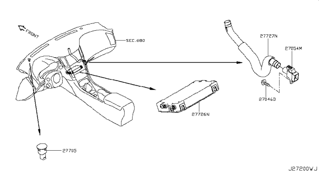 2016 Infiniti Q50  Duct-Aspirator Diagram for 277274GF0B