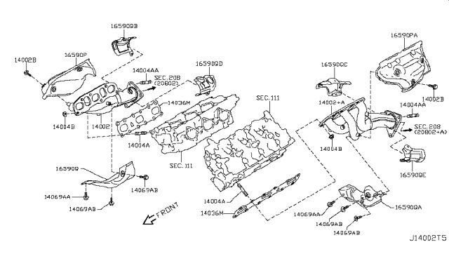 2015 Infiniti Q50 Nut Diagram for 14039HG00A
