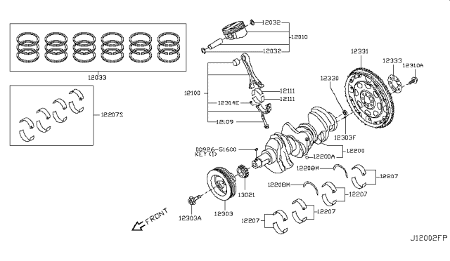 2016 Infiniti Q50  Bearing-Connecting Rod Diagram for 12117HG00A