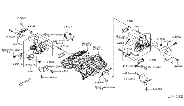 2019 Infiniti Q50 Bracket-Inter Cooler Diagram for 144875CA0C