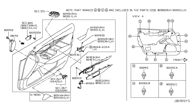2019 Infiniti Q50 Bracket-Pull Handle, LH Diagram for 809534GA0A
