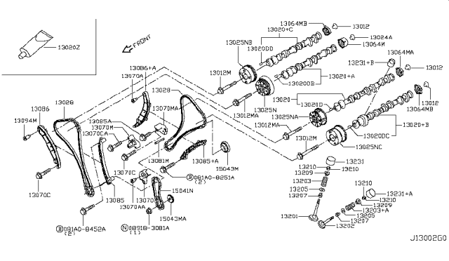 2019 Infiniti Q50  Camshaft Assy Diagram for 130201MG0A