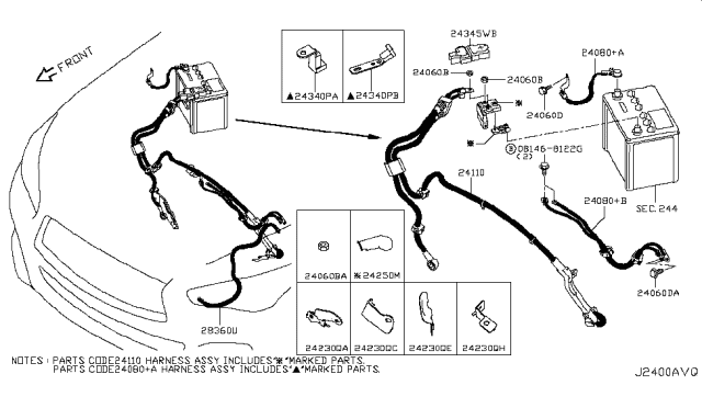 2017 Infiniti Q50 Wire-Bonding Diagram for 283604GD0A