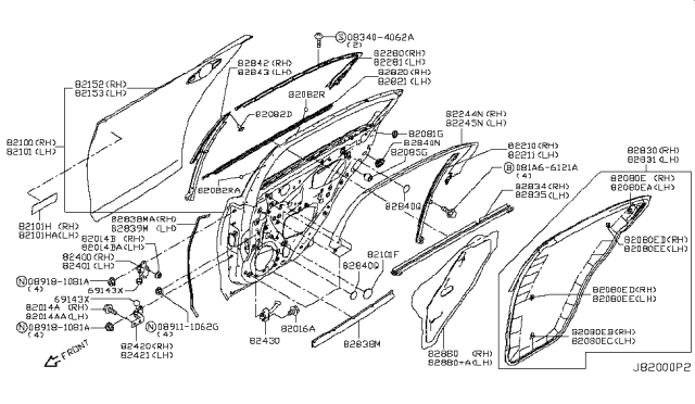 2018 Infiniti Q50  Rivet Diagram for 651914GA0A
