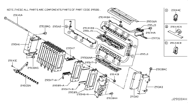 2014 Infiniti Q50 Clip-Wiring Harness Diagram for 24228C9910