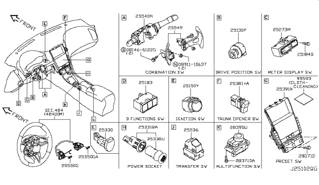 2016 Infiniti Q50  Cloth-Cleaning Diagram for 995934HB1A