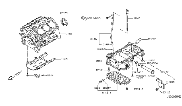 2017 Infiniti Q50  Cover-Rear Plate Diagram for 304172V70A