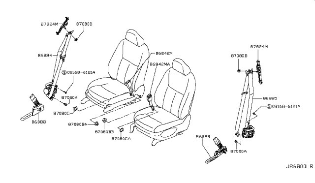 2015 Infiniti Q50 Bolt Seat Belt Diagram for 878507990B