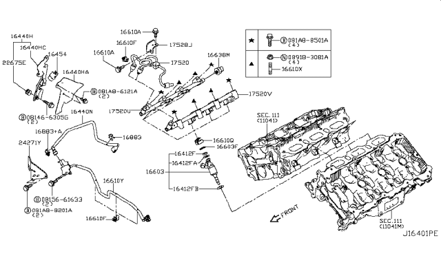 2016 Infiniti Q50  Bolt Diagram for 081A88501A