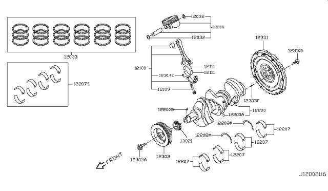 2018 Infiniti Q50  Bearing-Connecting Rod Diagram for 12117HG00F