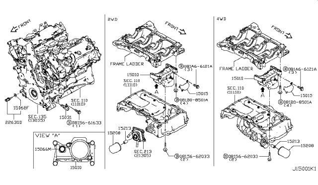 2018 Infiniti Q50  Pump-Oil Diagram for 150105CA0A