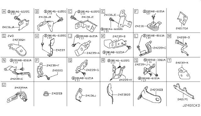 2018 Infiniti Q50  Bracket-EGI Harness Diagram for 241361MG0D