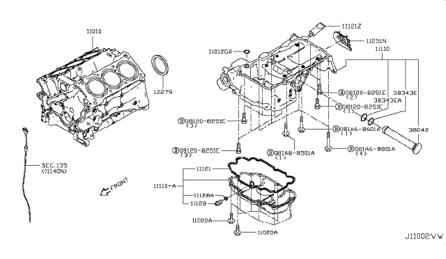 2016 Infiniti Q50  Bolt Diagram for 081A68601A