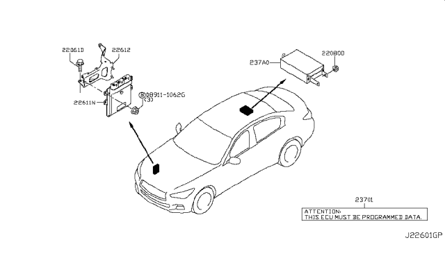 2016 Infiniti Q50  Hybrid Control Module Diagram for 237A04HC5B