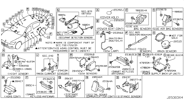 2018 Infiniti Q50  Screw Diagram for 68198B512A