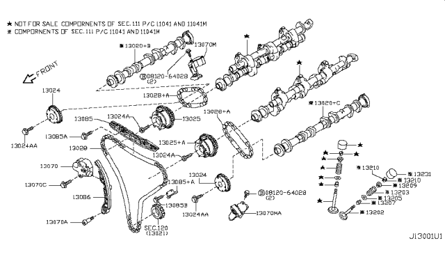 2016 Infiniti Q50 Sprocket-Camshaft Diagram for 13024HG00D