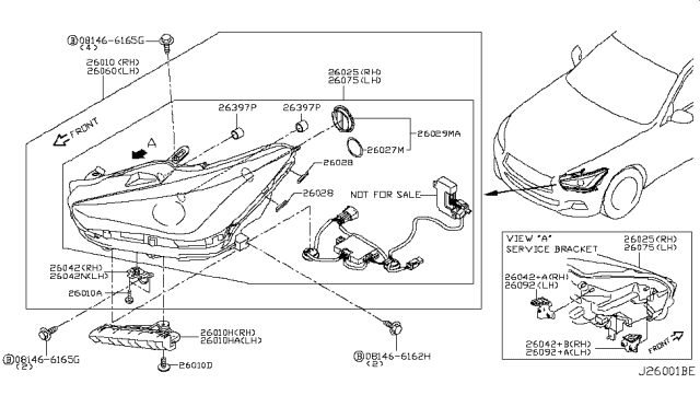 2018 Infiniti Q50  Cover-Socket, Headlamp Diagram for 260304GA0A