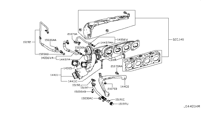 2018 Infiniti Q50  Tube-Oil Diagram for 15197HG00E