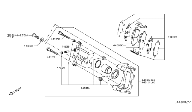 2016 Infiniti Q50  Bolt-Pin Diagram for 44141JA01A