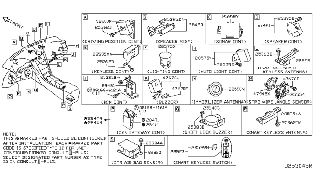2018 Infiniti Q50  Speaker Assy-Warning Diagram for 284P34GA0A