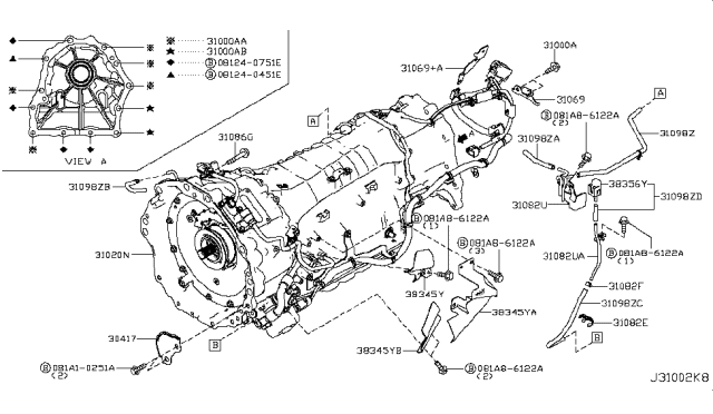2019 Infiniti Q50 Bolt Diagram for 11298AH000