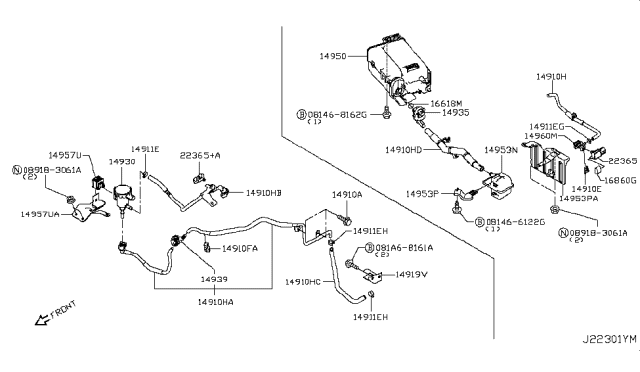 2015 Infiniti Q50  Sensor-Boost Diagram for 22365EY00B