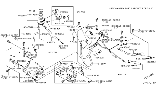 2015 Infiniti Q50 Screw Diagram for 083636125G