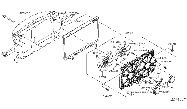 2018 Infiniti Q50  Fan-Motor Diagram for 214864GA0B