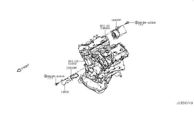 2016 Infiniti Q50  Pump Assy-Vacuum Diagram for 14650HG00H