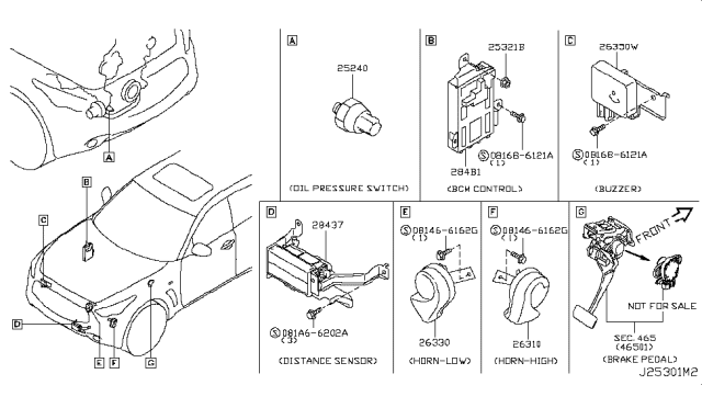 2009 Infiniti FX50 Horn Assy-Electric High Diagram for 256101CD0B