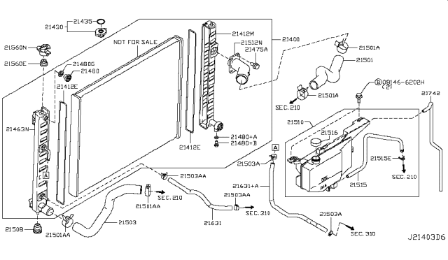 2013 Infiniti FX37  Tank-Radiator, RH Diagram for 214121BA0A
