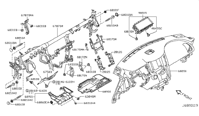 2009 Infiniti FX50  Clip Diagram for 638485L300