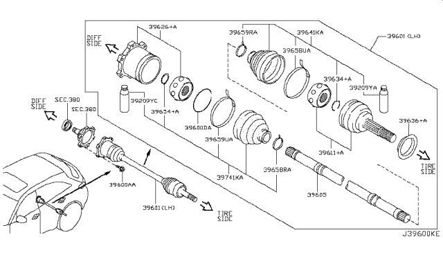 2012 Infiniti FX35  Ring-Stopper Diagram for 397357S000