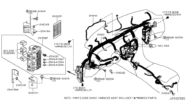 2015 Infiniti QX70  Label-Fuse Block Diagram for 243133WZ0A