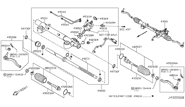 2013 Infiniti FX50 Spacer Diagram for 486361CA0B