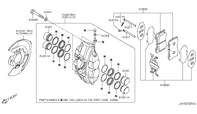2012 Infiniti FX50  Clip Diagram for 41218JL00A