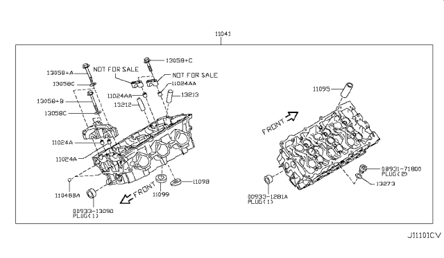 2011 Infiniti FX35  Plug Diagram for 0093313090