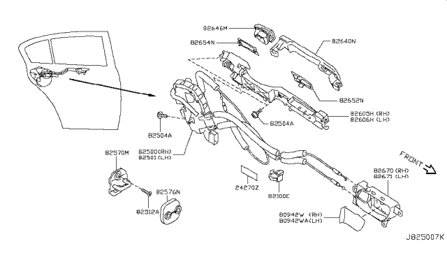 2007 Infiniti G35  Grip-Outside Handle Diagram for 82640JK04A