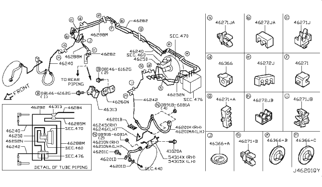 2008 Infiniti G35  Clip-Tube, Brake Diagram for 46271AM600