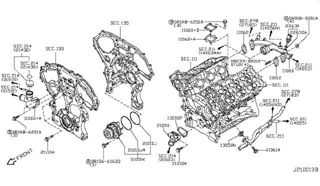 2015 Infiniti Q40  Bolt Diagram for 13075JK20C