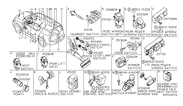 2009 Infiniti QX56 Screw Diagram for 0851351212